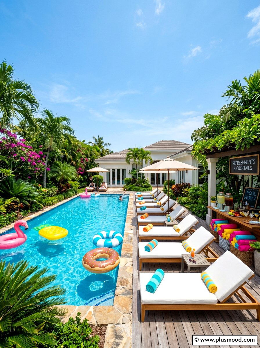 Garden pool party area - 25 summer garden party ideas