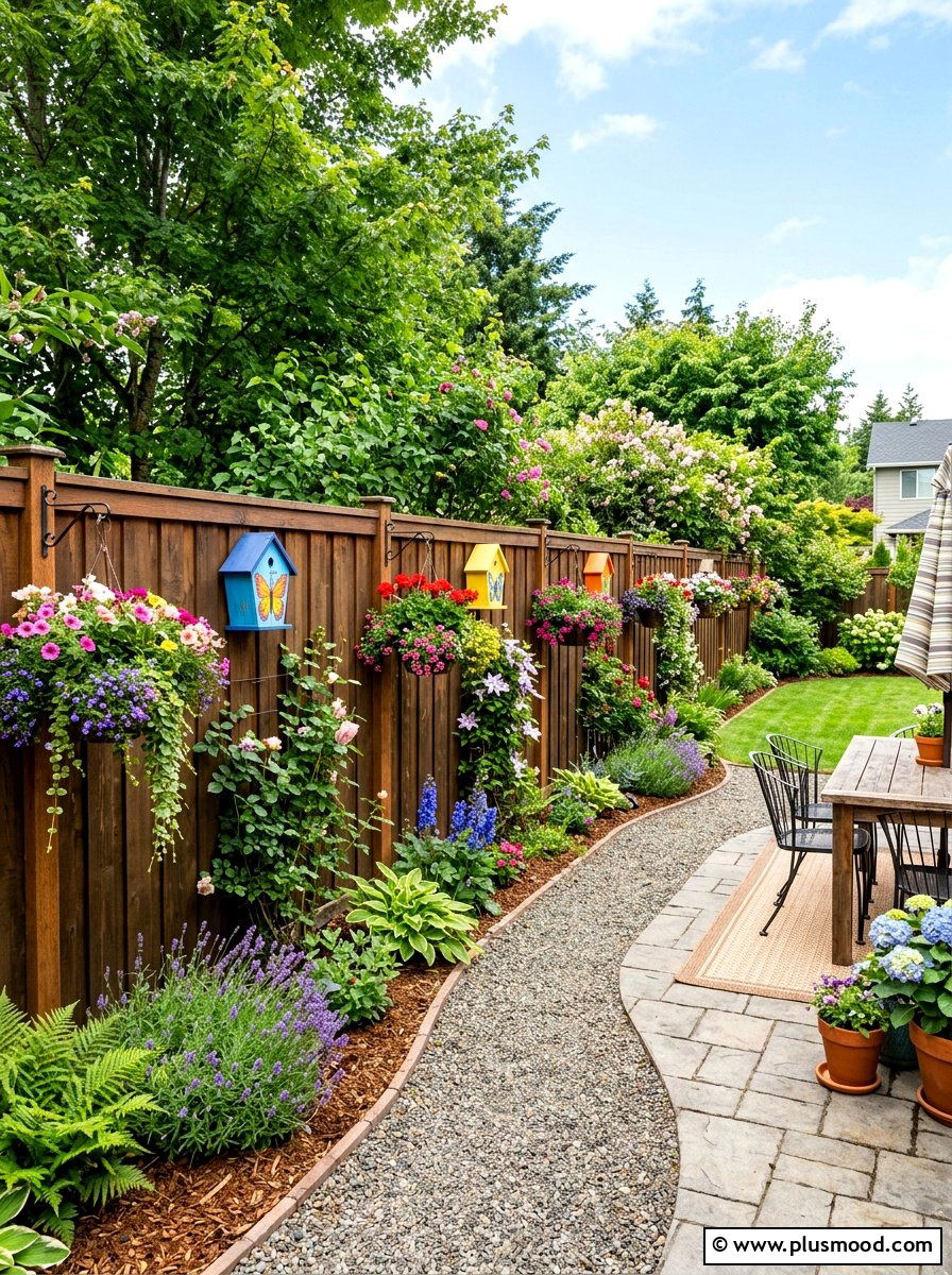 Garden privacy fence - 25 small backyard ideas with butterfly house