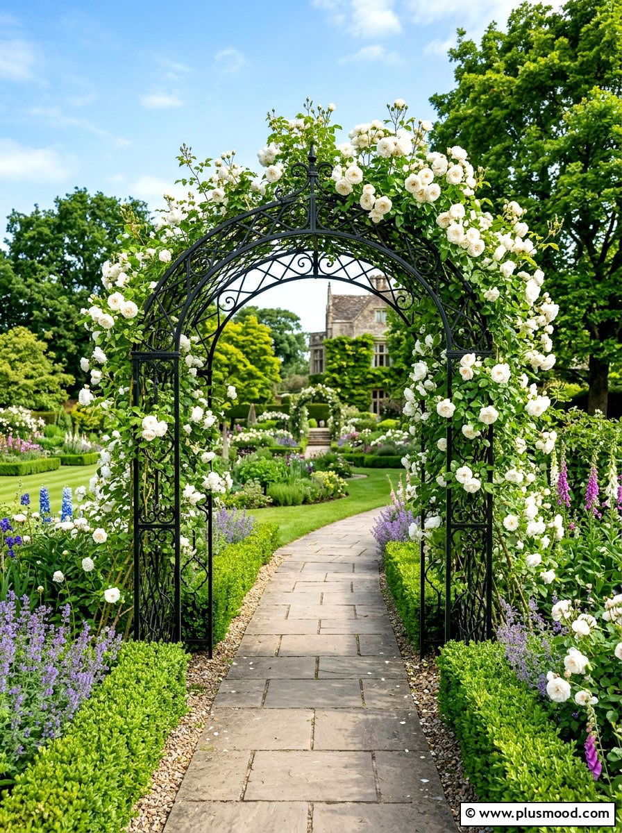 Garden trellis arch - 25 summer garden decor ideas