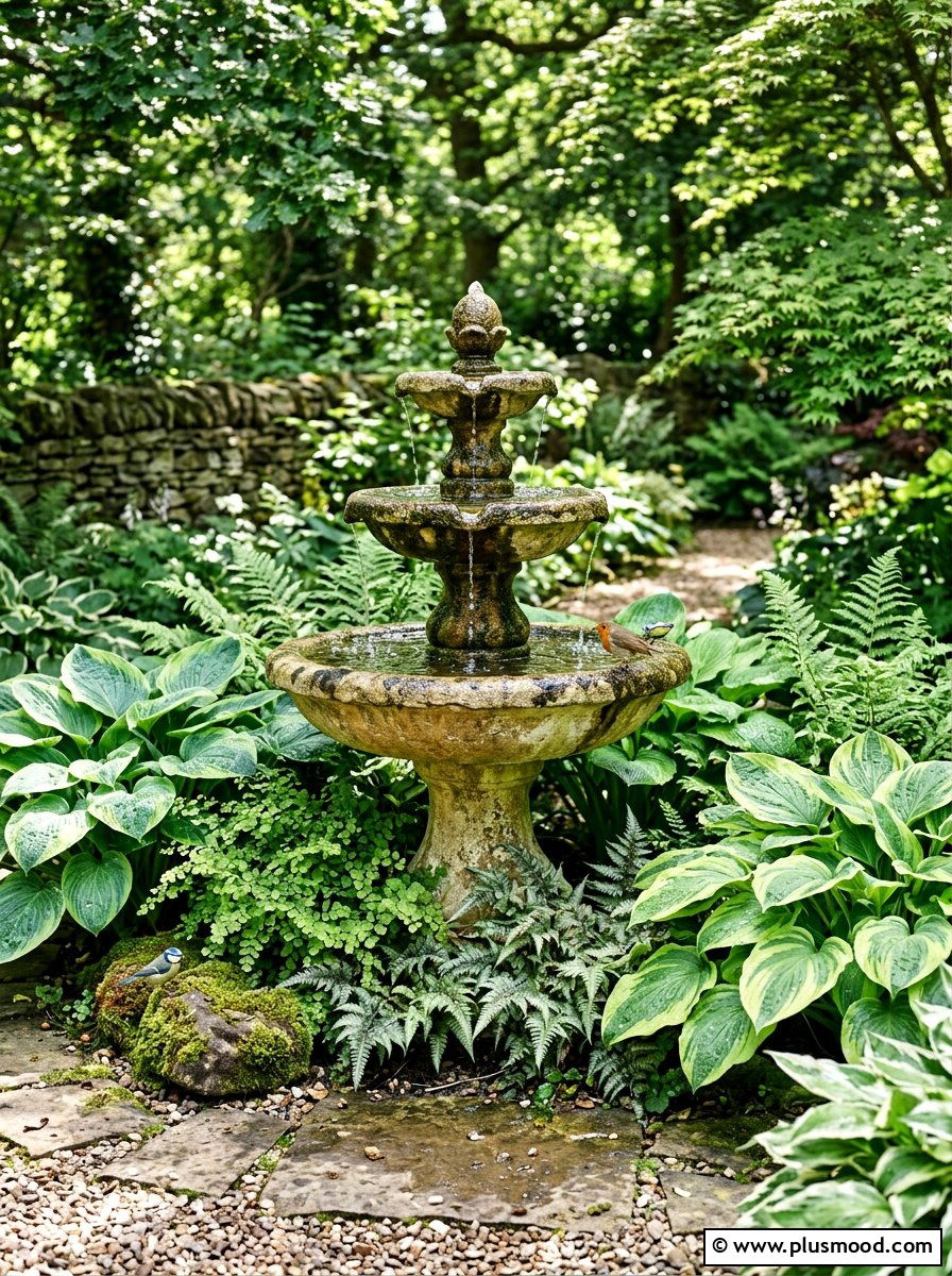Garden water fountain - 25 easy summer backyard makeover ideas