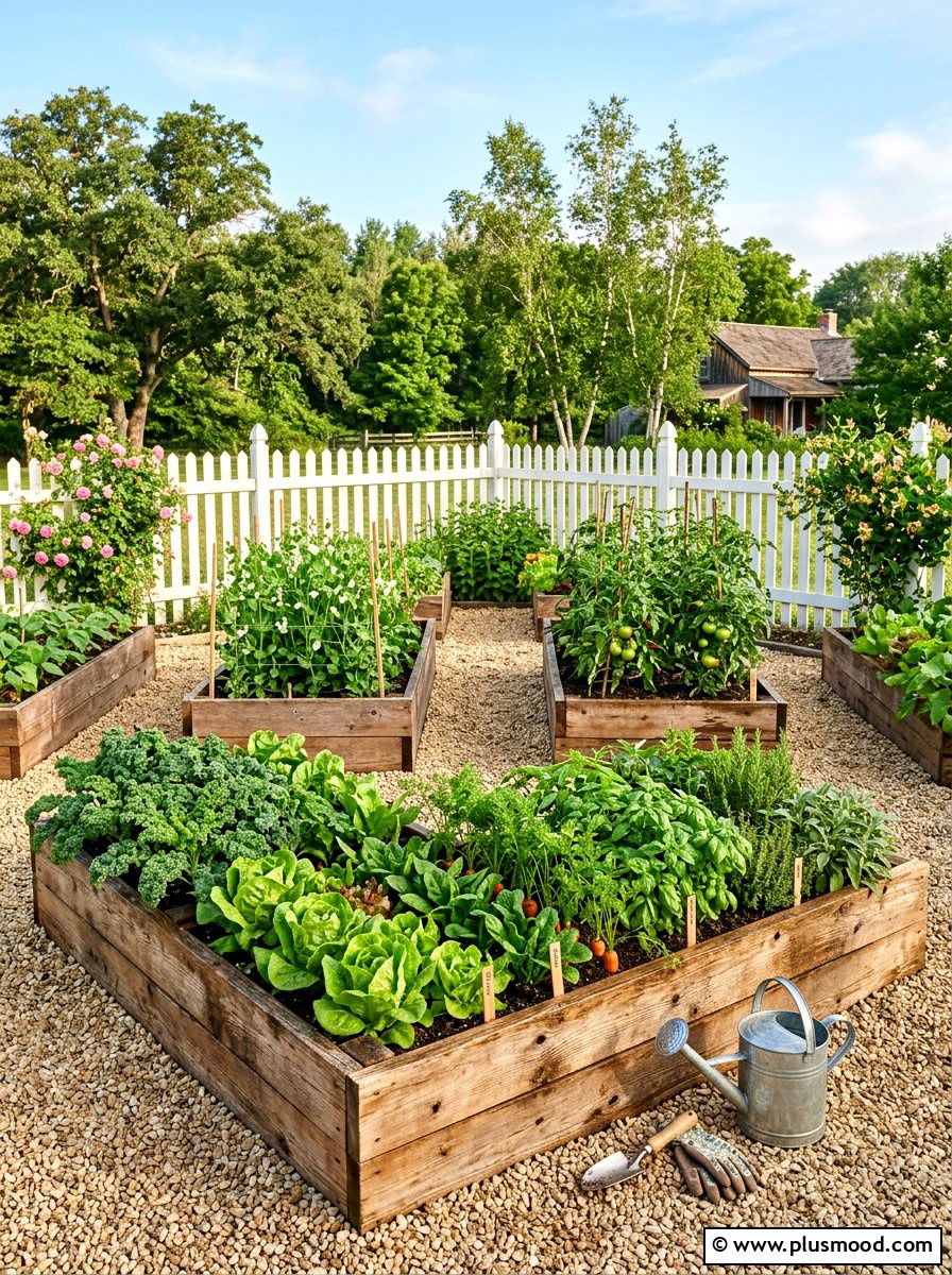 Garden with raised beds - 25 summer backyard ideas