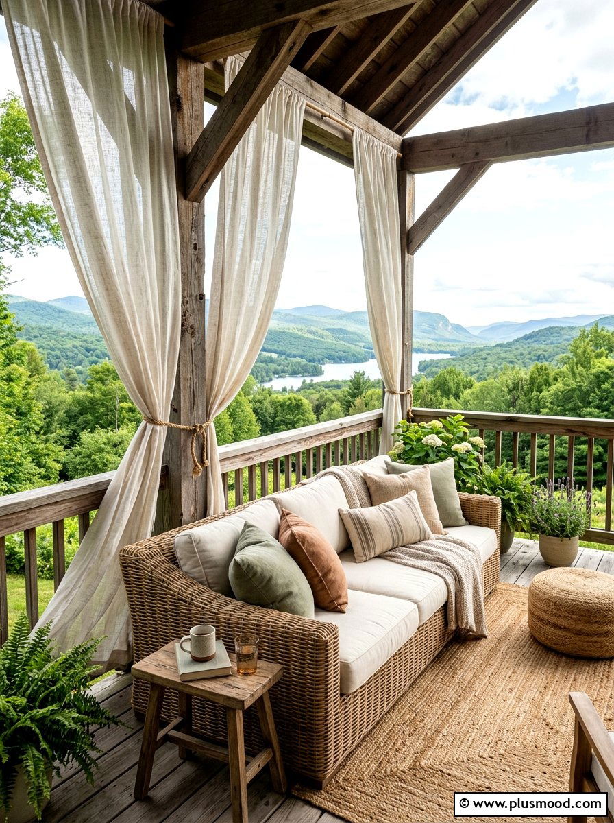 Gauzy Linen Deck Curtains - 25 summer patio ideas with outdoor curtains