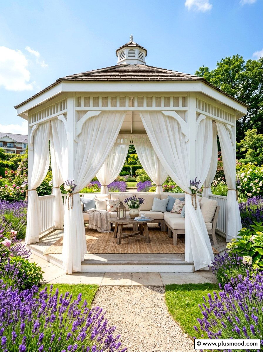 Gazebo With Curtains - 25 summer backyard gazebo ideas