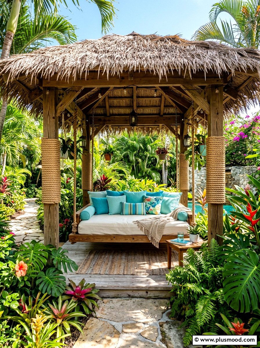 Gazebo With Hanging Bed - 25 summer backyard gazebo ideas