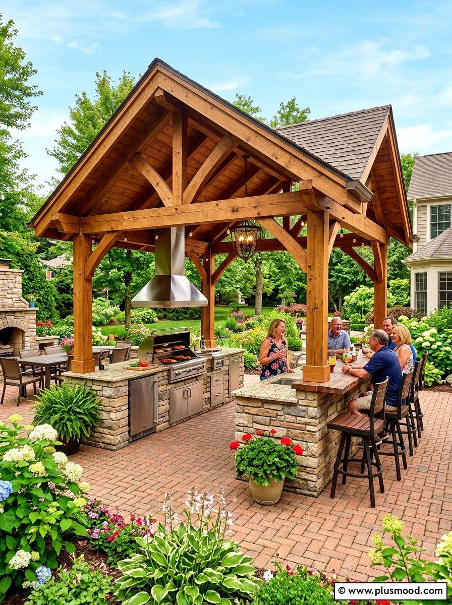 Gazebo With Outdoor Kitchen - 25 summer backyard gazebo ideas
