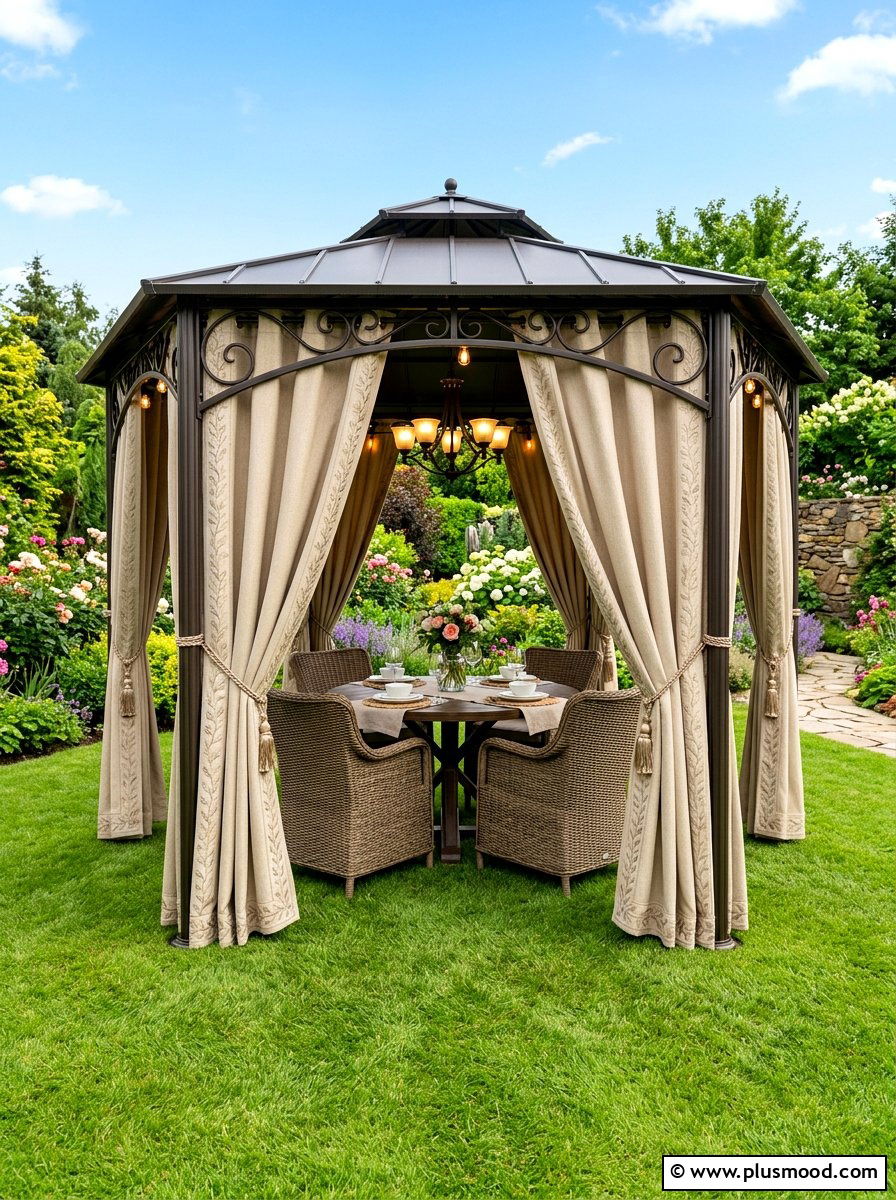 Gazebo curtain panels - 25 summer patio curtain ideas
