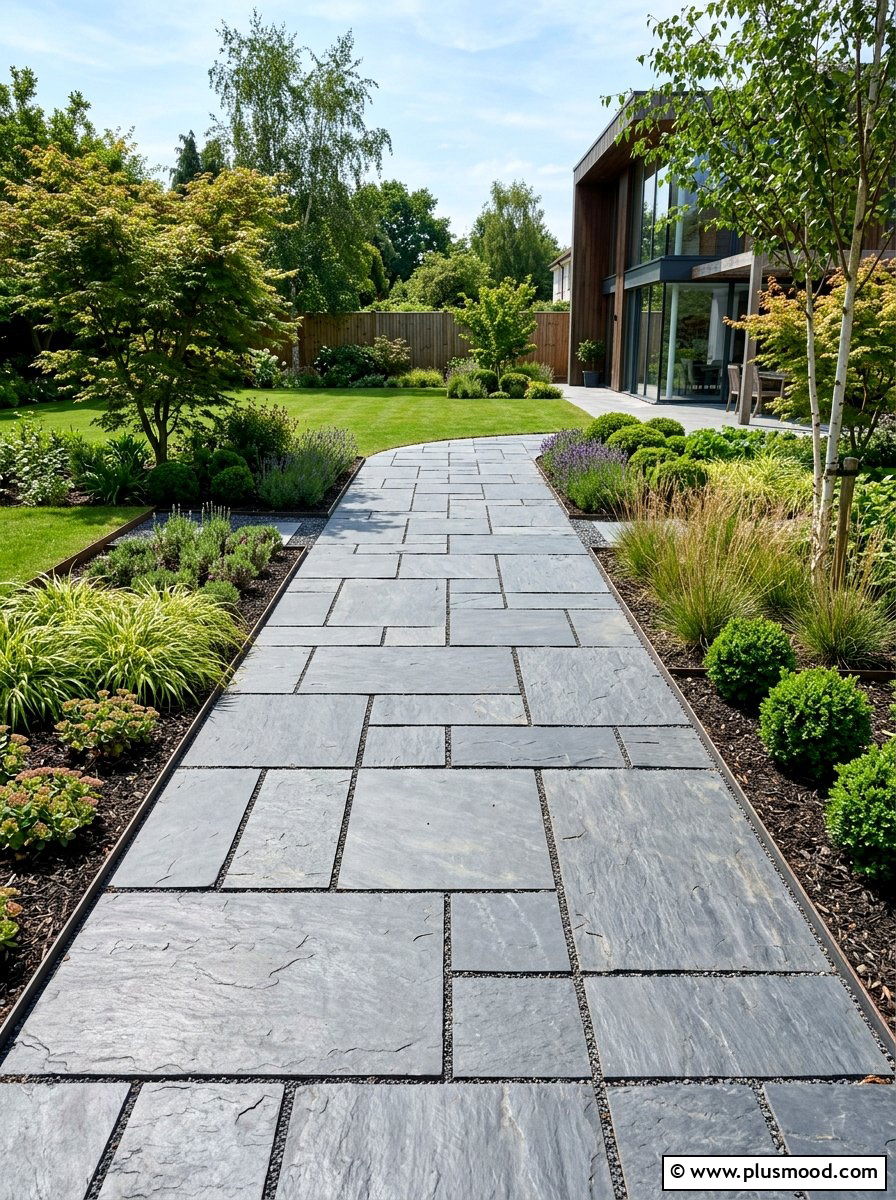 Geometric Garden Path - 25 small backyard ideas with stepping stones