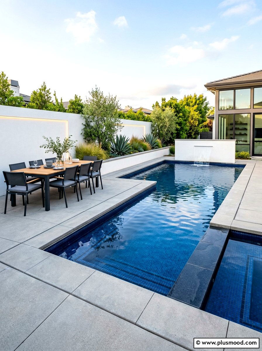 Geometric Inground Pool - 25 summer backyard pool ideas