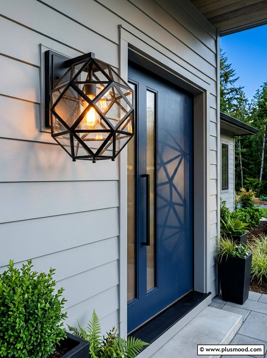 Geometric Metal Cage Porch Light Fixture - 25 summer porch lighting curb appeal ideas