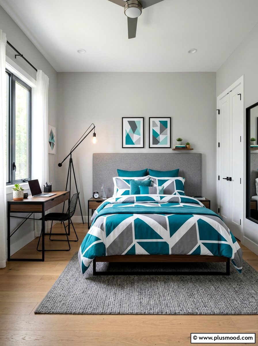 Geometric Modern Bedding - 25 summer bedding ideas