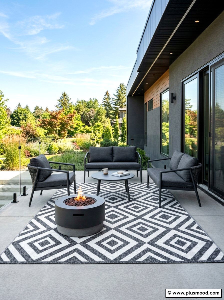 Geometric Outdoor Rug - 25 summer porch rug ideas