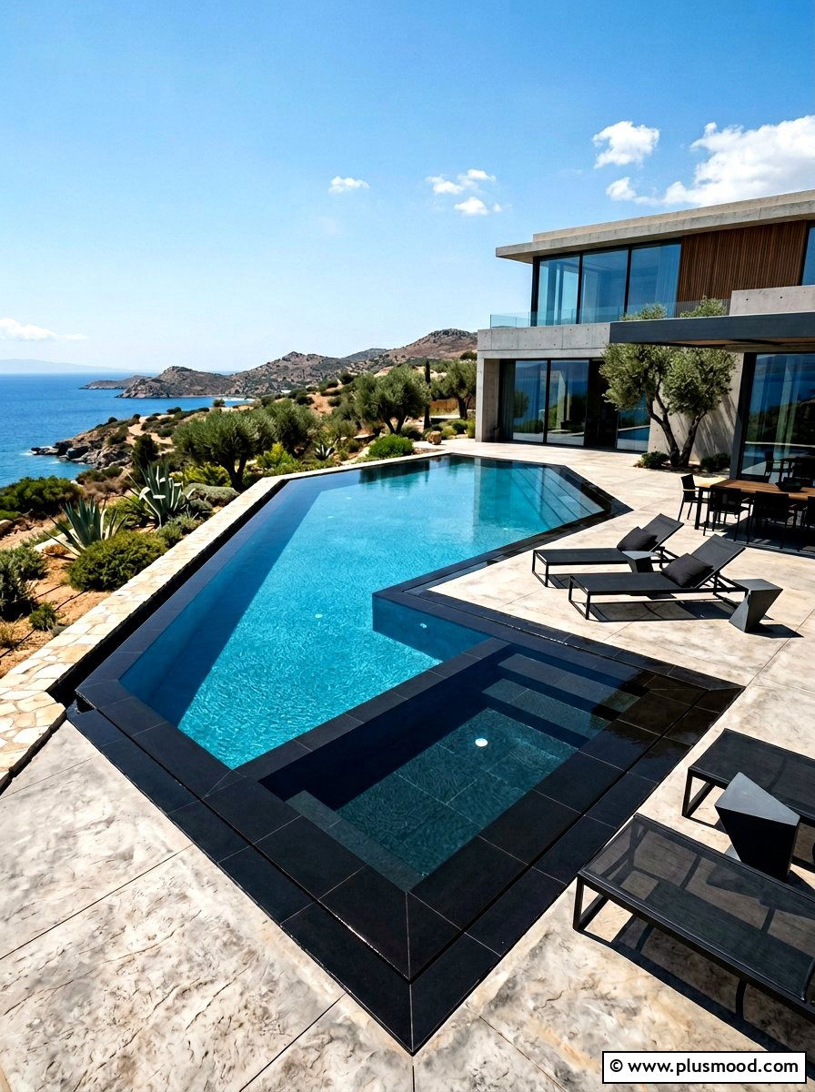 Geometric Pool - 25 small backyard ideas with pool