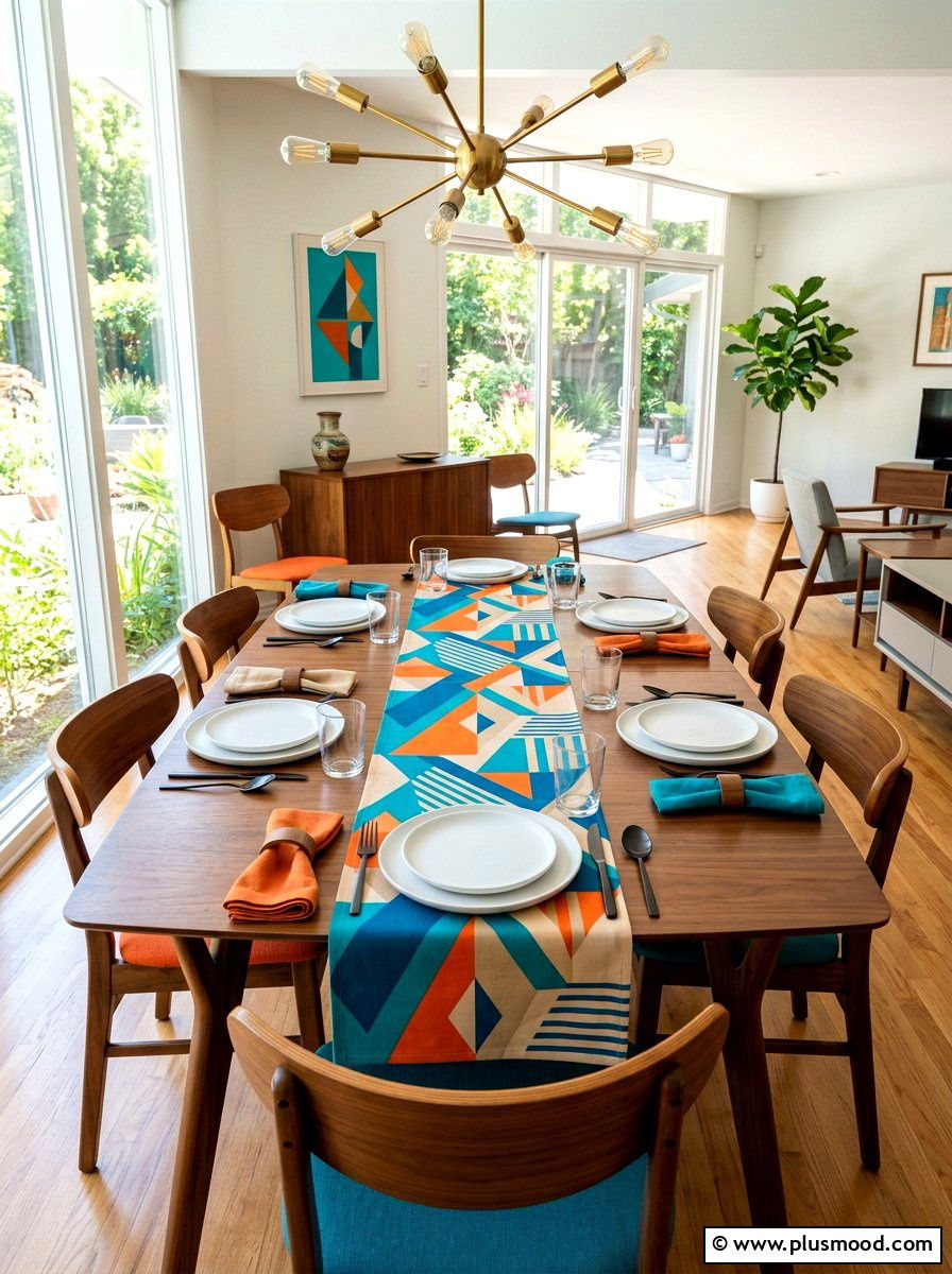 Geometric Print Summer Table Runner - 25 summer table runner ideas for summer