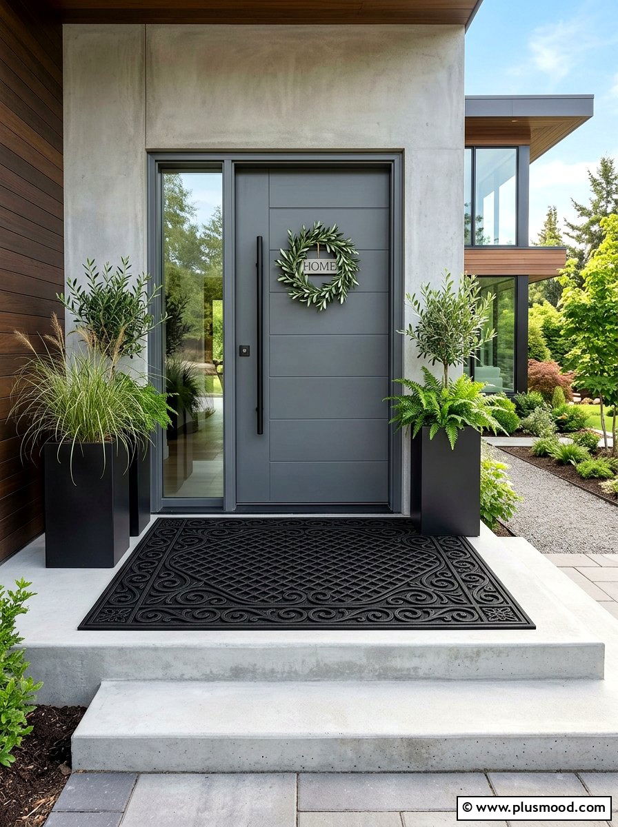 Geometric Rubber Door Mat - 25 summer front porch mat ideas