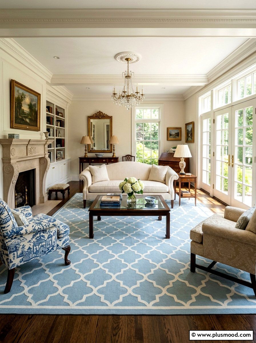 Geometric Trellis Rug - 25 summer rug ideas for living room