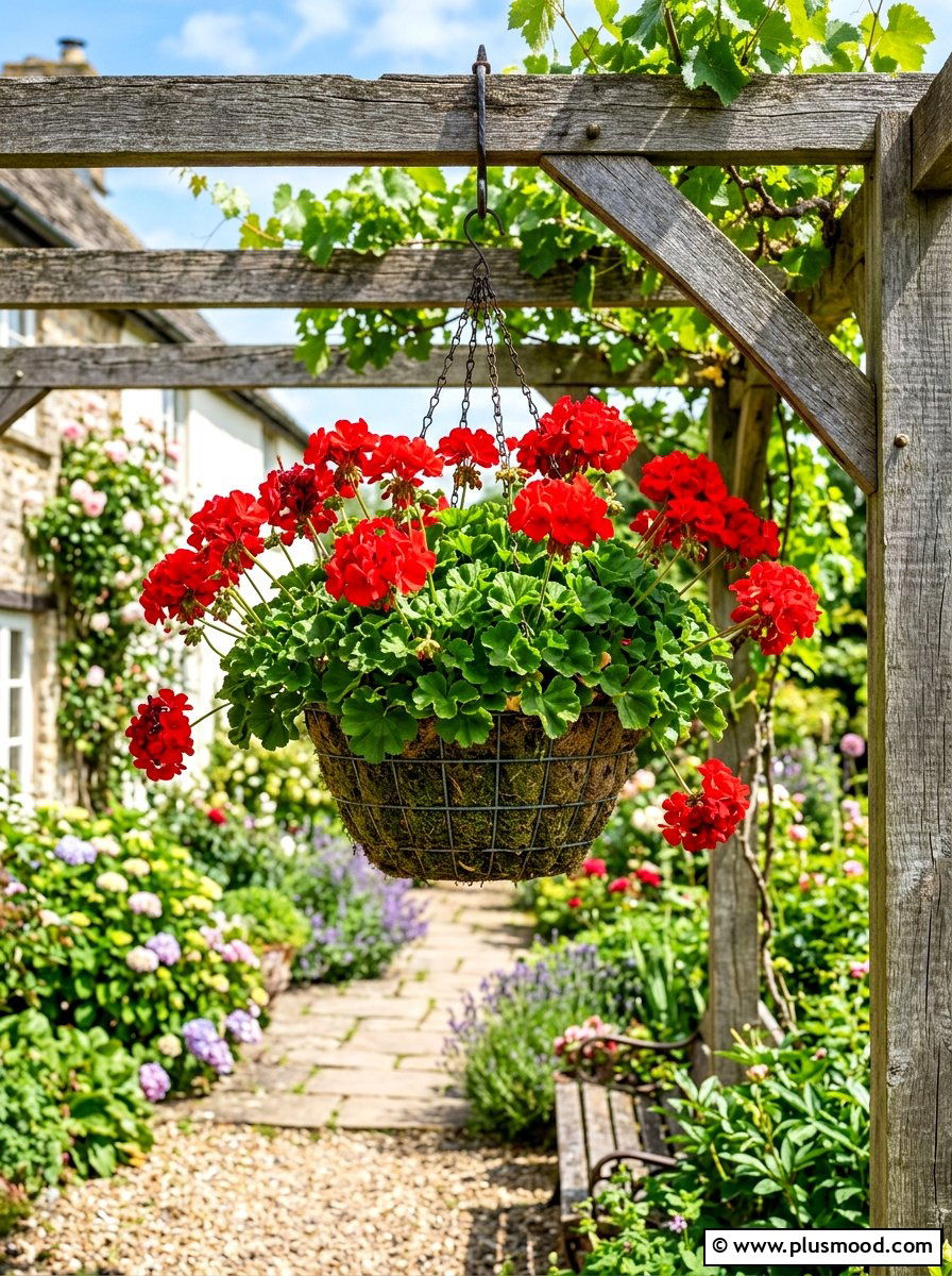 Geranium Hanging Basket - 25 summer hanging basket ideas for summer