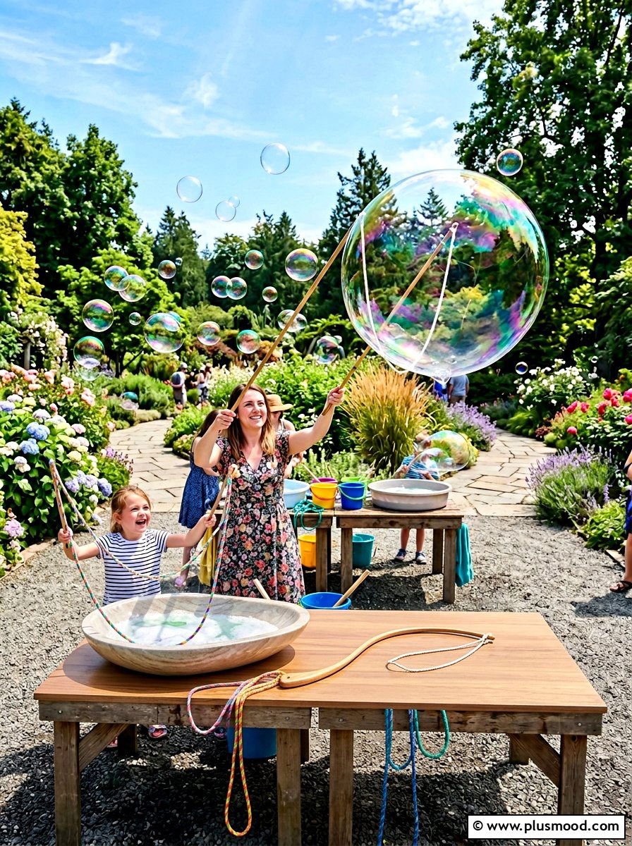Giant Bubble Wand Station - 25 summer kid friendly outdoor party ideas