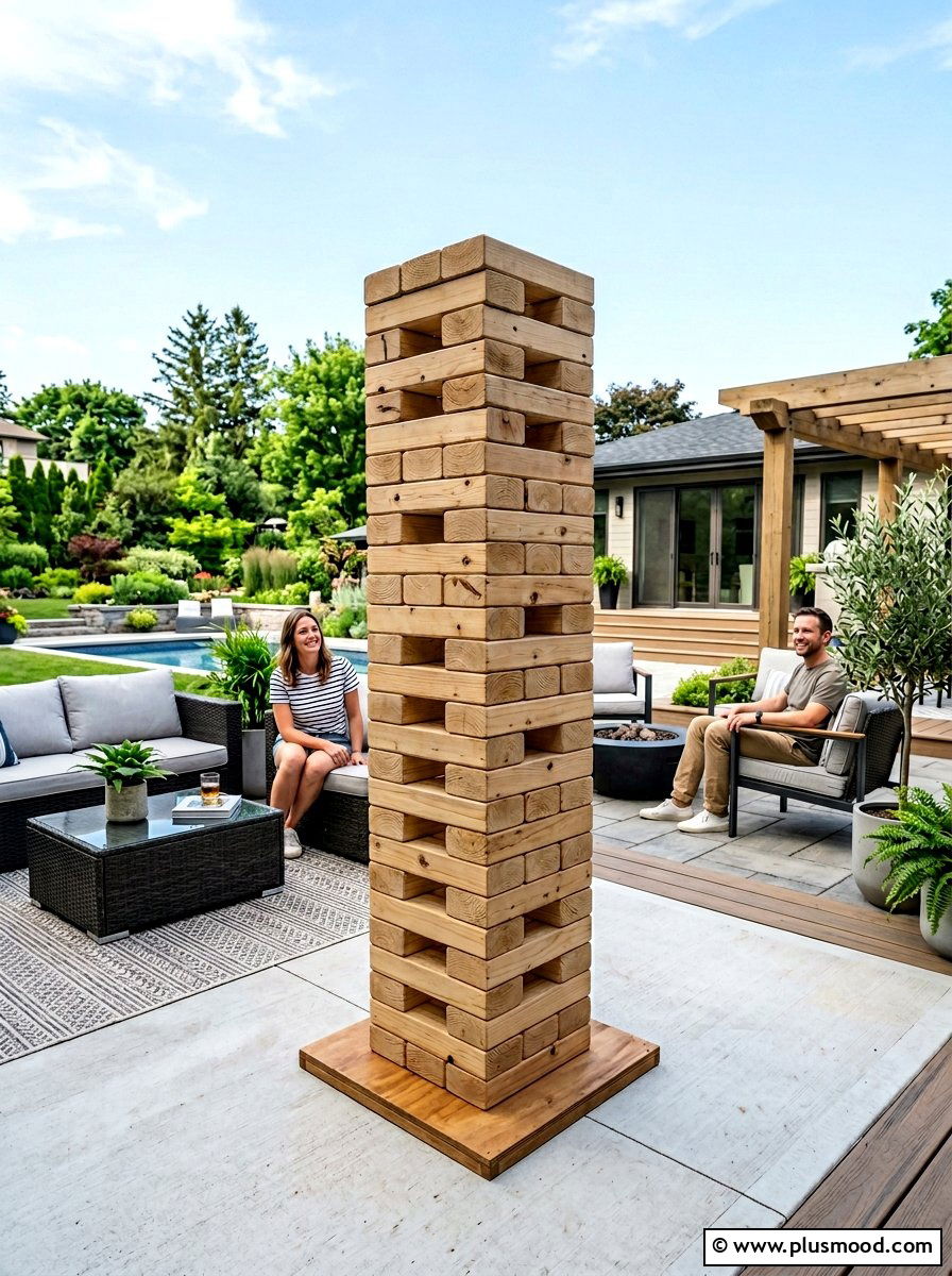 Giant Yard Jenga - 25 summer backyard family fun ideas