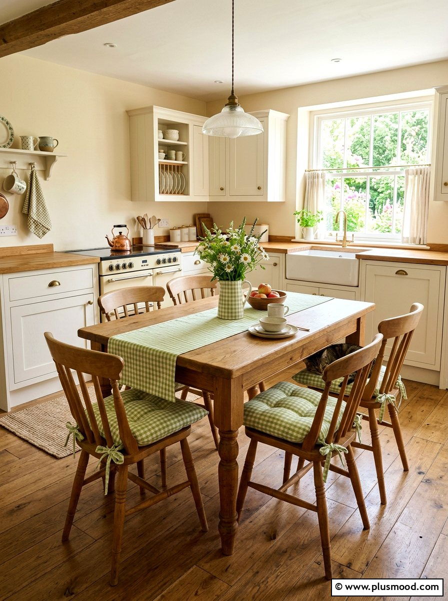 Gingham Kitchen Textiles - 25 summer farmhouse kitchen decor ideas