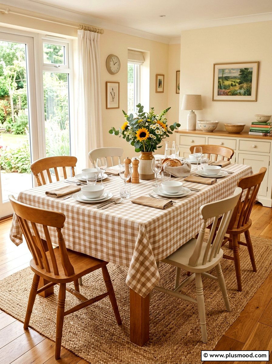 Gingham Tablecloth - 25 summer to fall table decor ideas