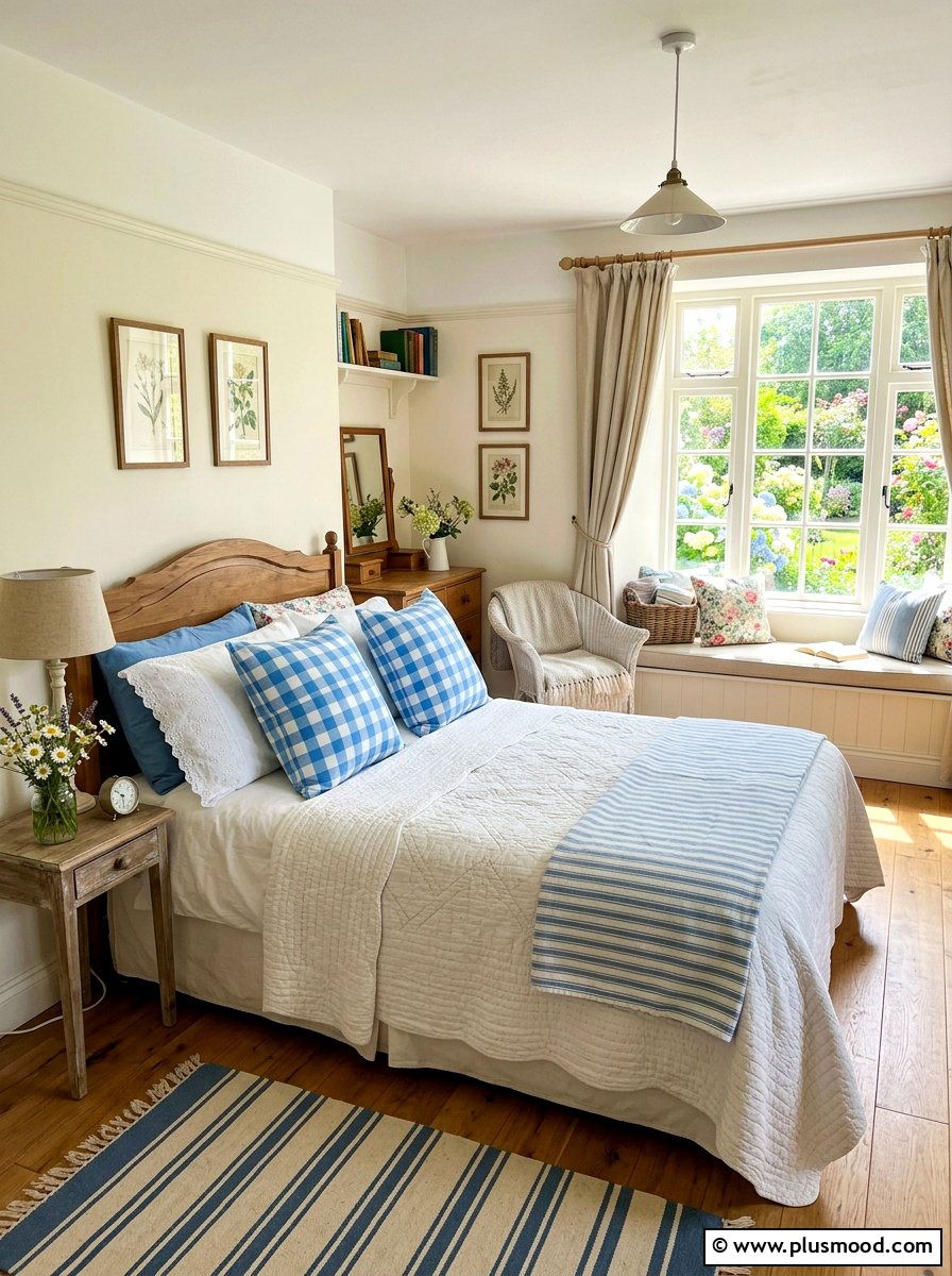 Gingham check pillows - 25 summer pillow ideas for bedroom