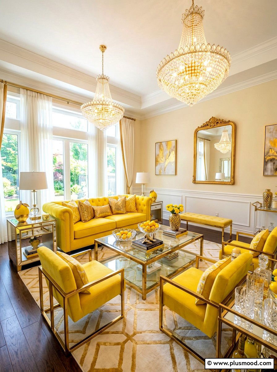 Glam Lemon Living Room - 25 summer lemon decor ideas for living room