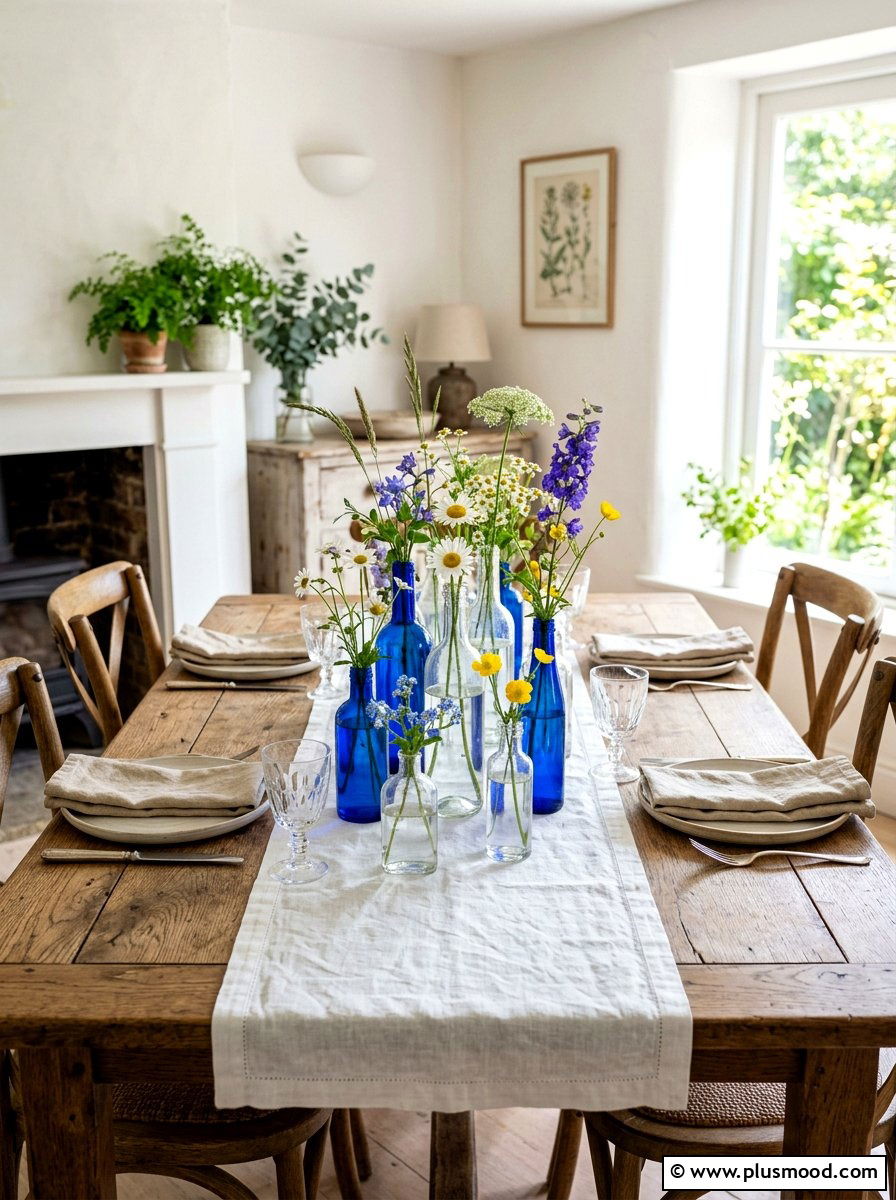 Glass Bottle Centerpiece