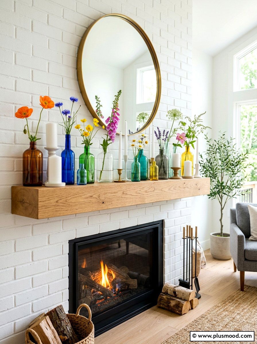 Glass Bottle Vase - 25 summer decorating ideas on a budget