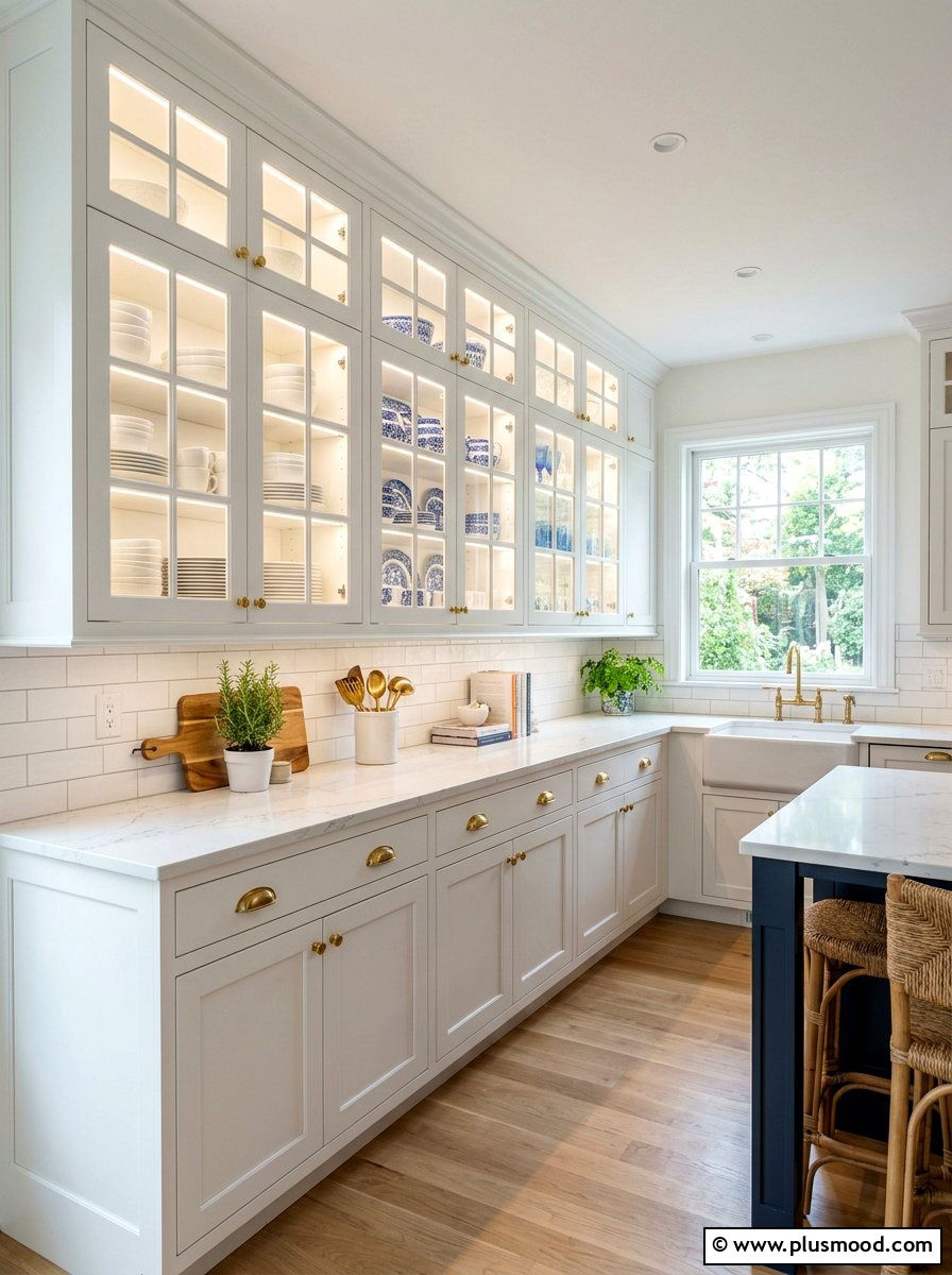 Glass Cabinets - 25 summer kitchen refresh ideas