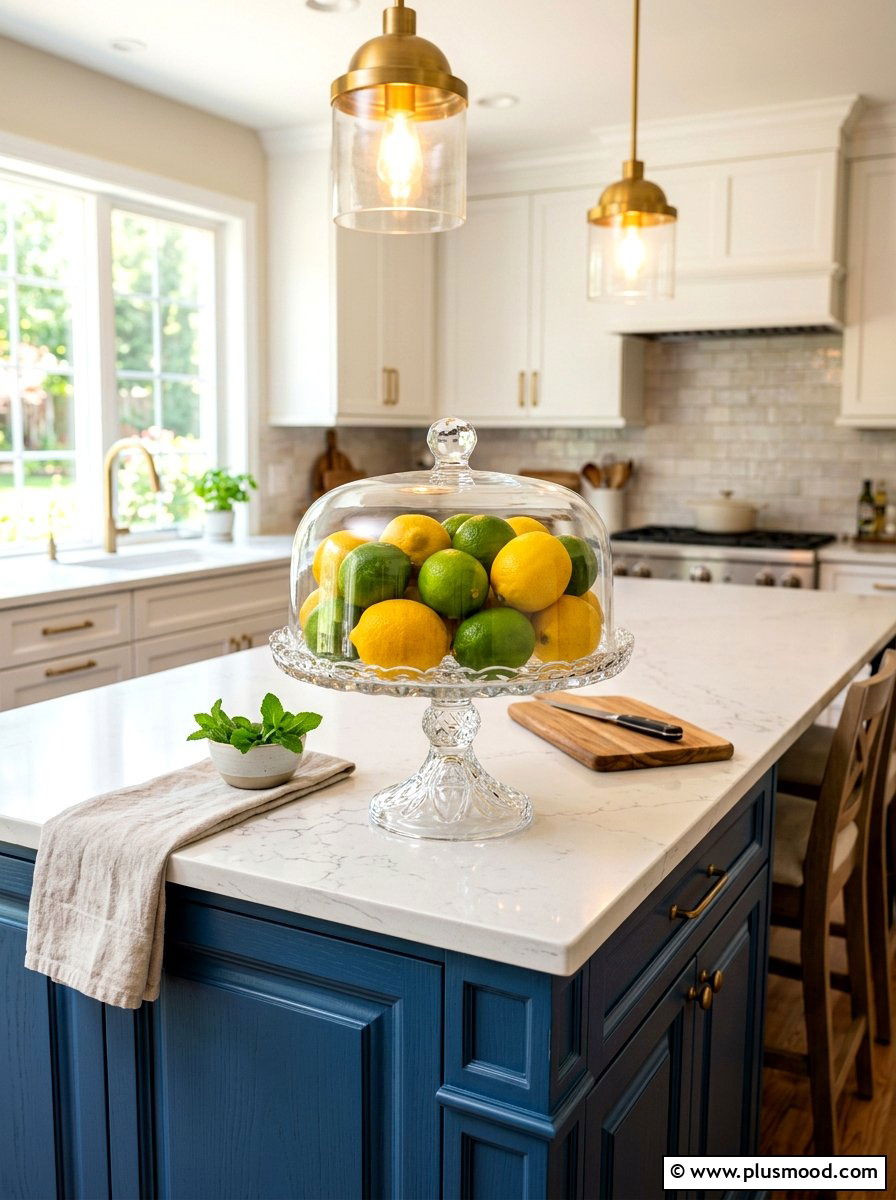 Glass Cake Stand Decor - 25 summer kitchen counter decor ideas