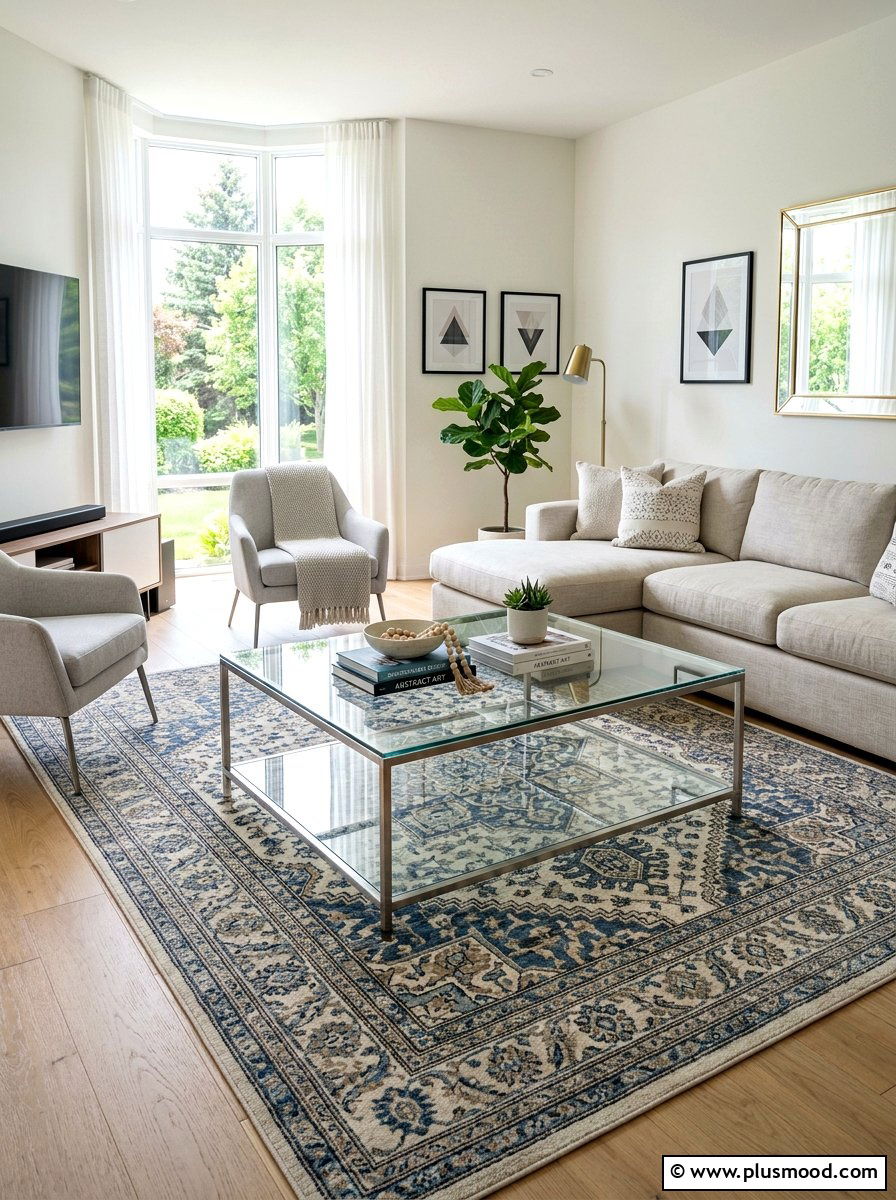 Glass Coffee Table - 25 airy summer living room ideas