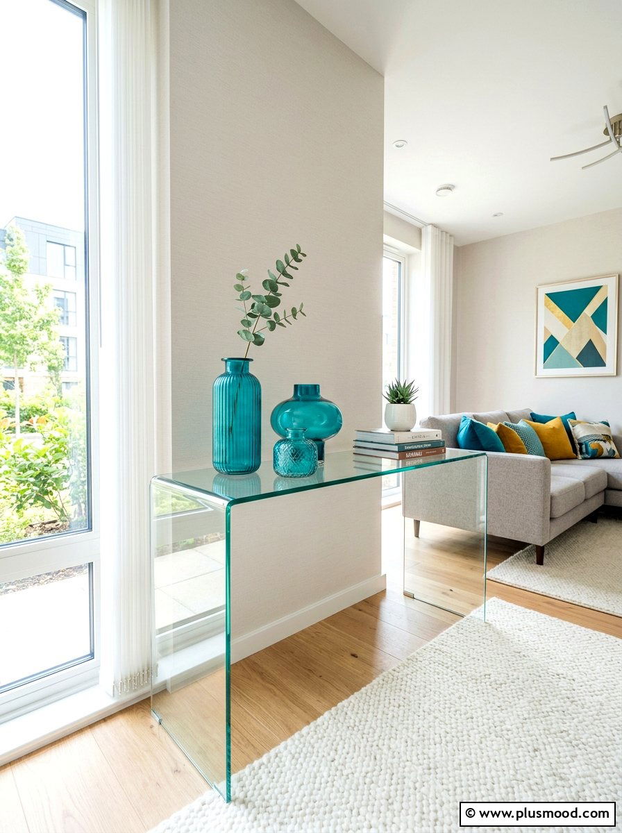 Glass Console Table - 25 summer console table ideas for living room