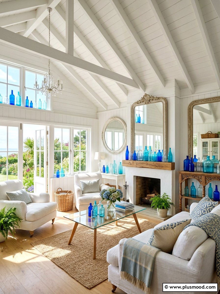 Glass Decor Living Room - 25 summer cottage living room ideas