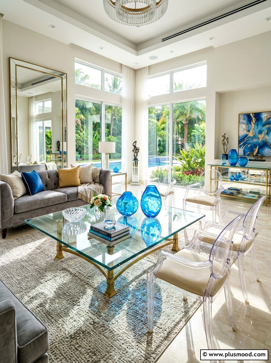 Glass Decor Living Room - 25 light summer living room ideas