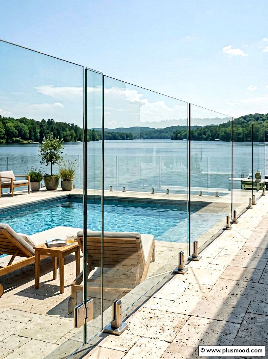 Glass Fence For Lakefront Pool