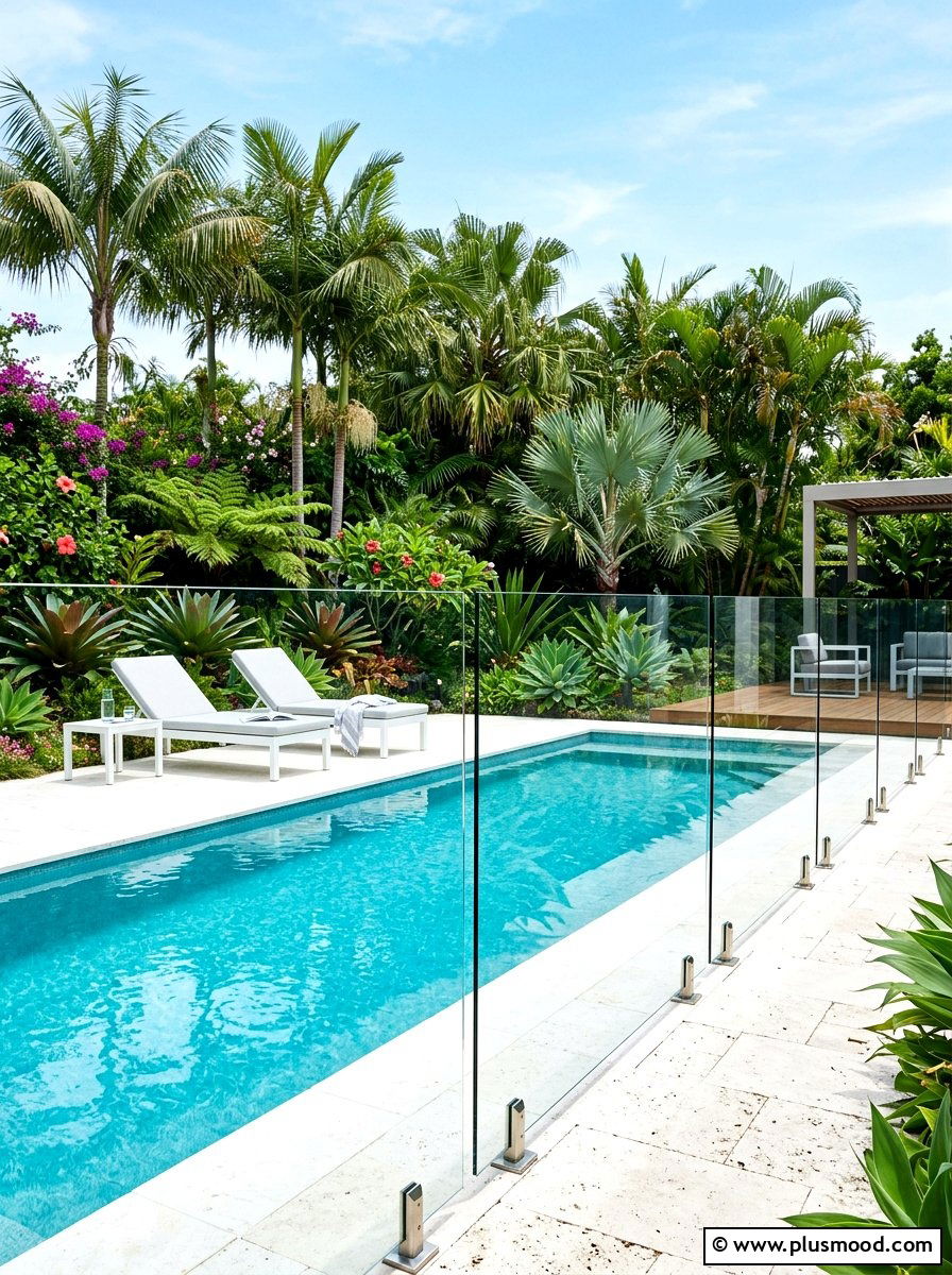 Glass Fence Pool - 25 summer pool landscaping ideas