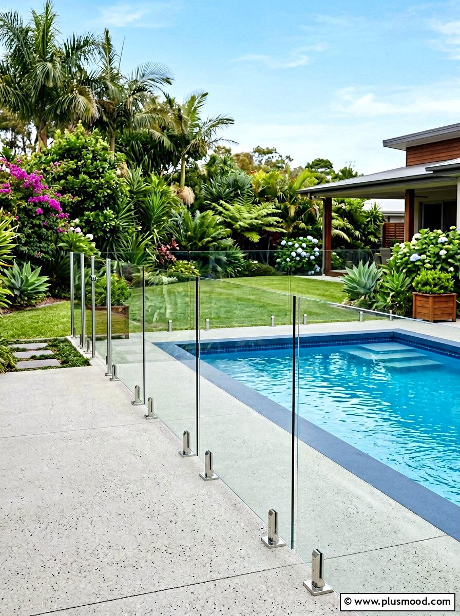 Glass Fencing - 25 small backyard ideas for corner lots