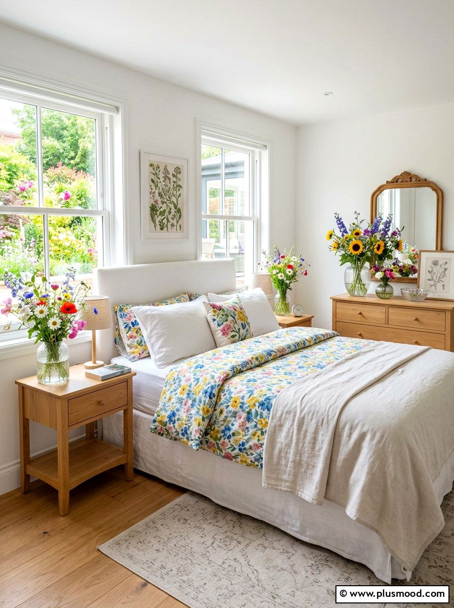 Glass Flower Vases - 25 summer room refresh ideas for bedroom
