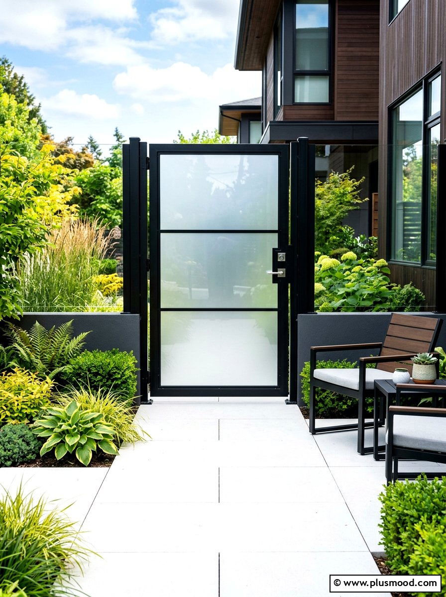 Glass Inset Gate - 25 summer garden gate ideas
