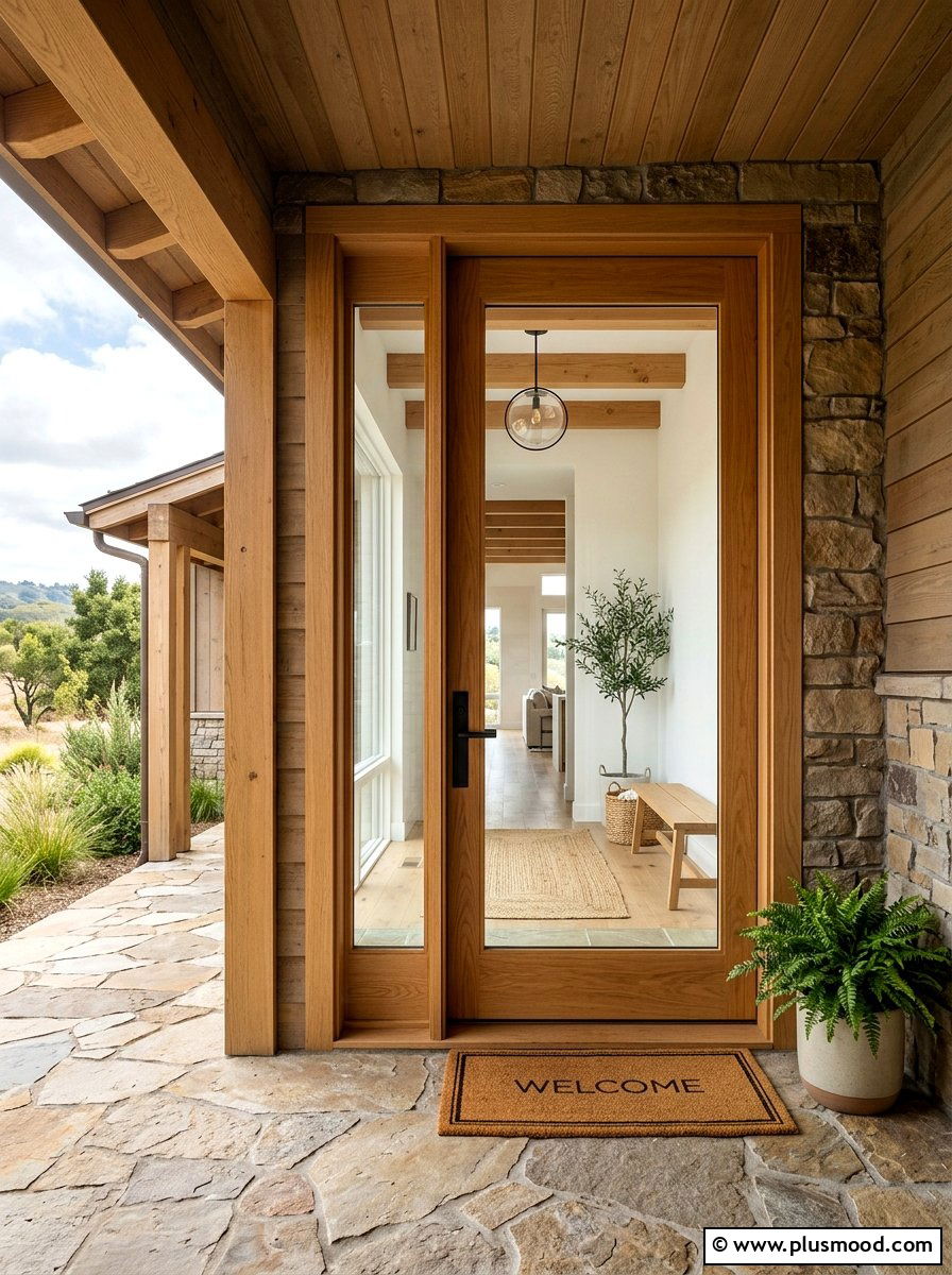 Glass Panel Door - 25 summer ranch house curb appeal ideas