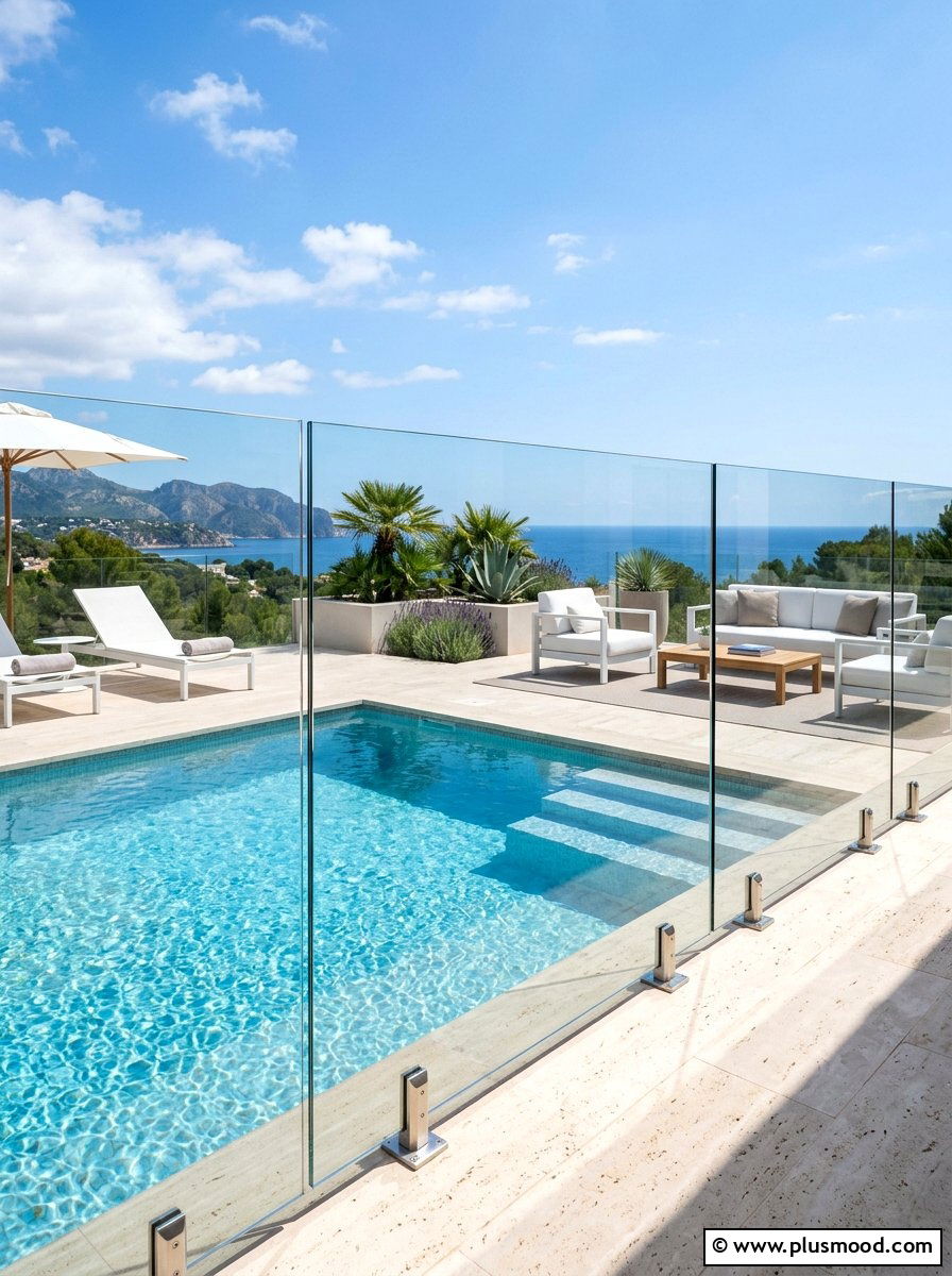 Glass Pool Fence - 25 pool landscaping ideas modern style