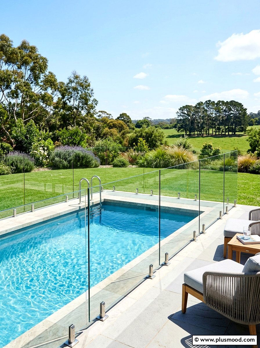 Glass Pool Fencing - 25 pool landscaping ideas with plunge pool
