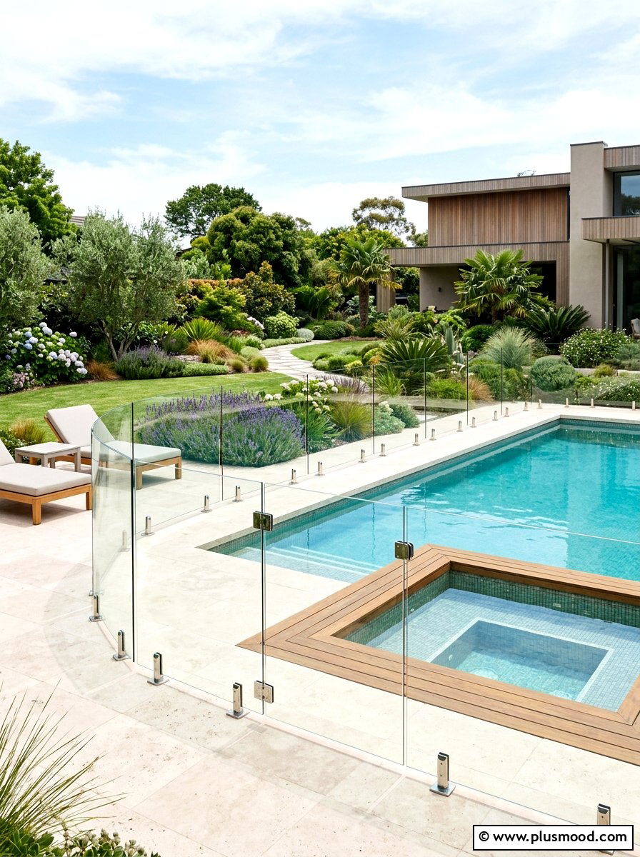 Glass Pool Safety Fence - 25 pool landscaping ideas for hot tubs