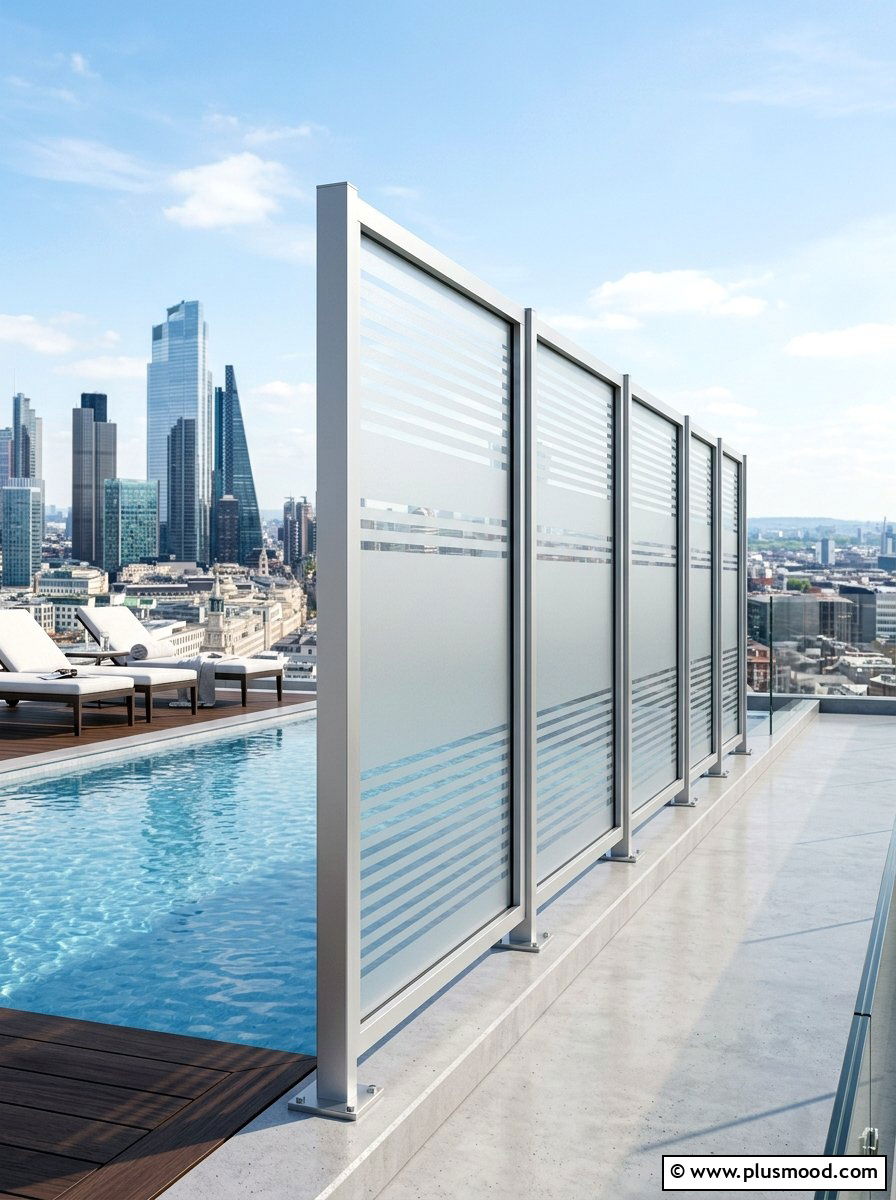 Glass Privacy Panels With Frosting - 25 pool landscaping ideas for privacy