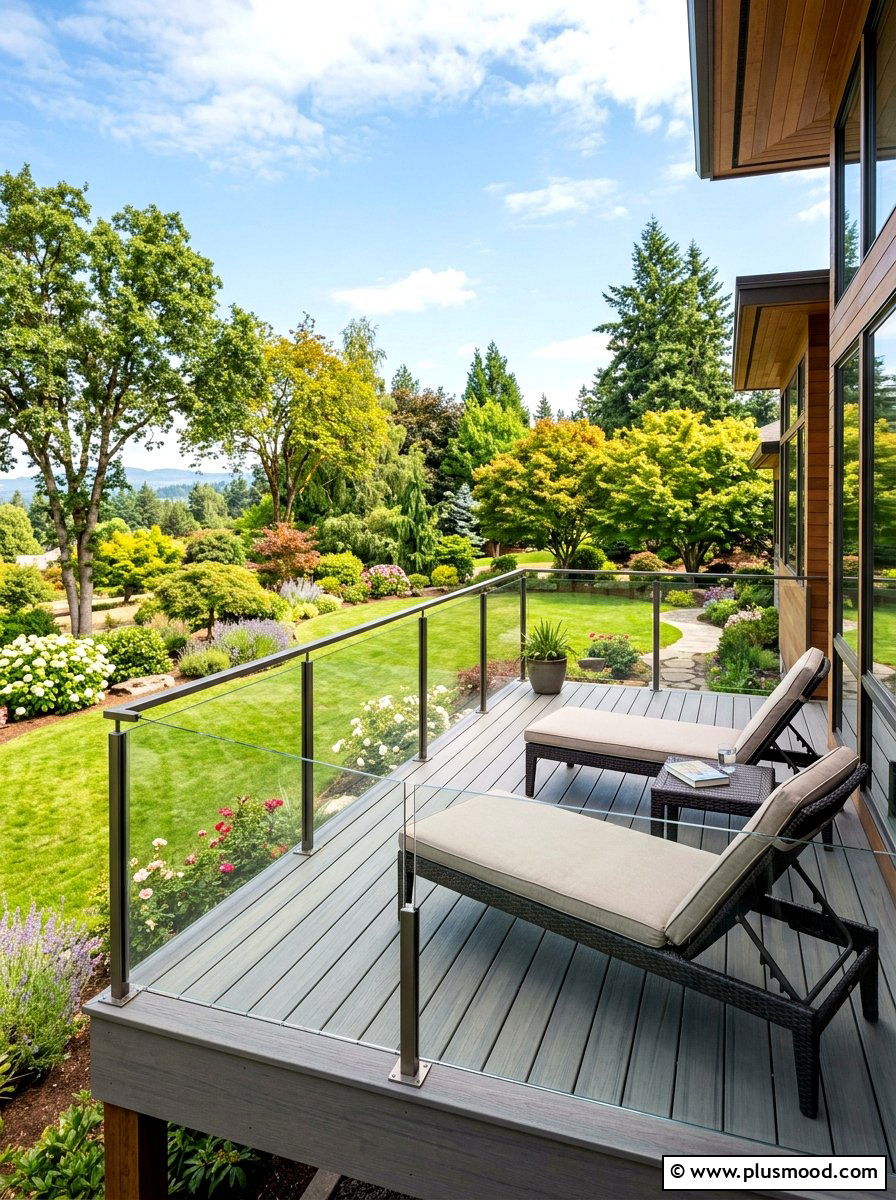Glass Railing Deck - 25 summer backyard modern ideas