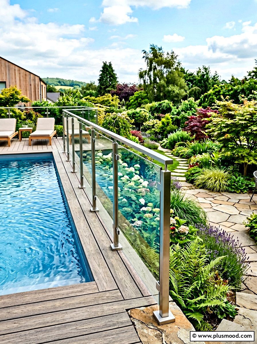 Glass Railing For Endless Pool - 25 pool landscaping ideas for endless pools