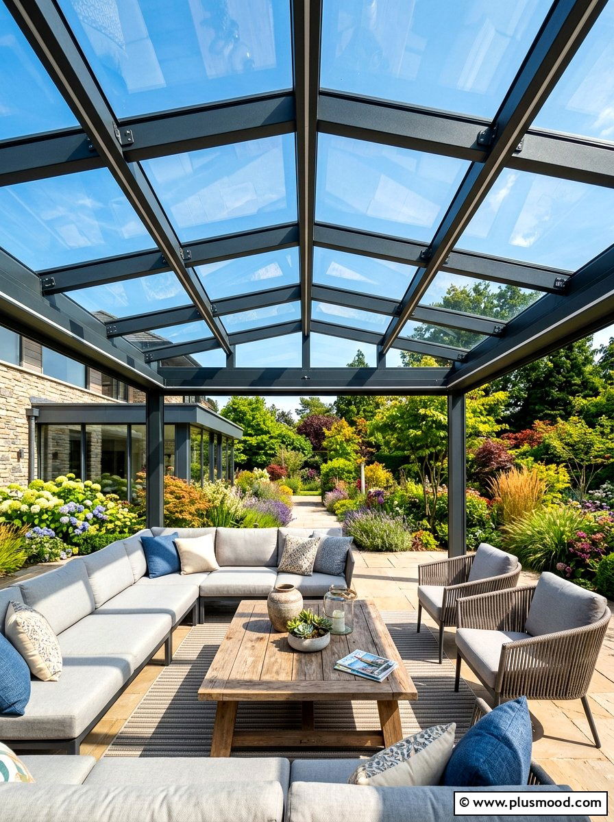 Glass Roof Pergola - 25 summer patio pergola ideas