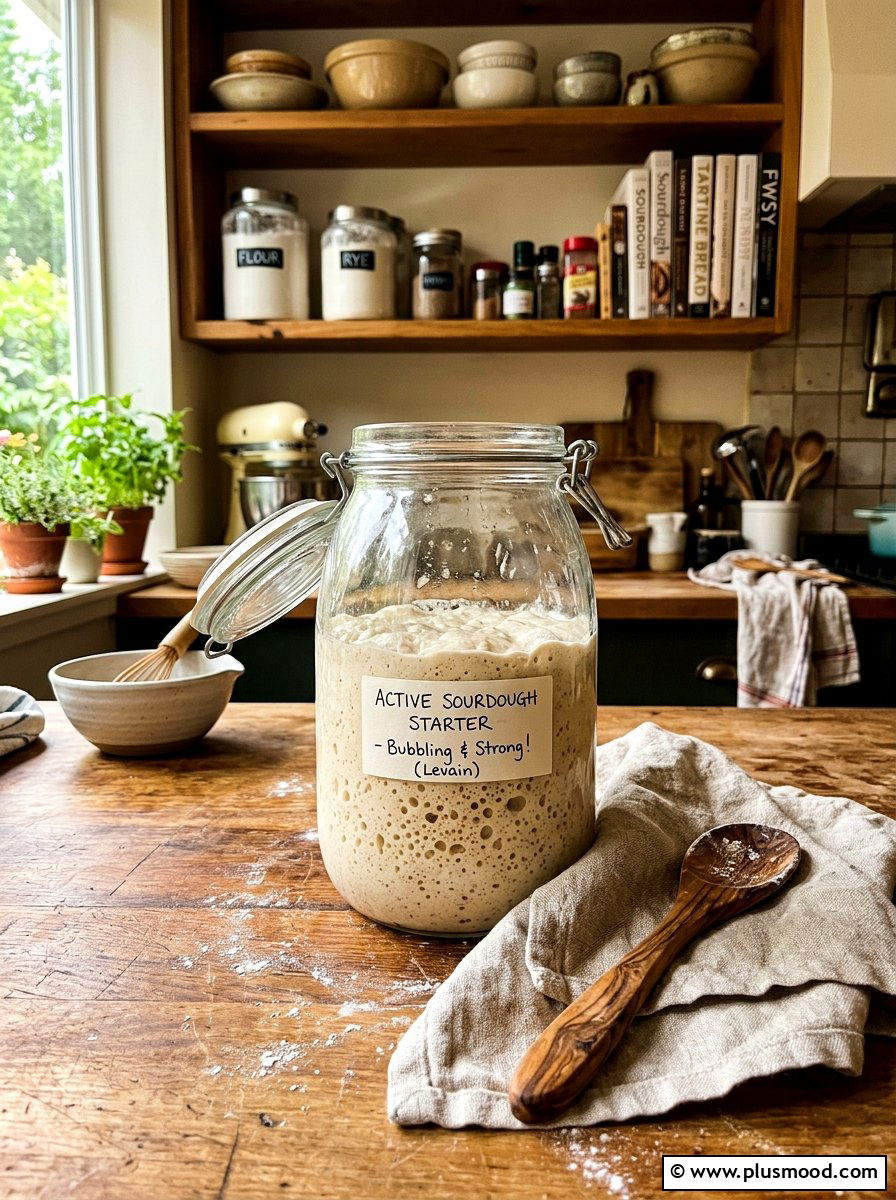 Glass Sourdough Starter Jar - 25 summer kitchen counter decor ideas