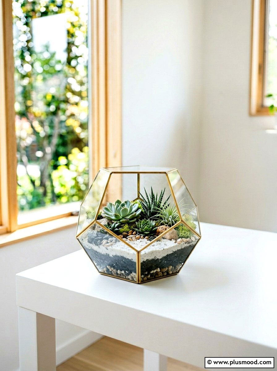 Glass Succulent Terrarium - 25 summer succulent planter ideas
