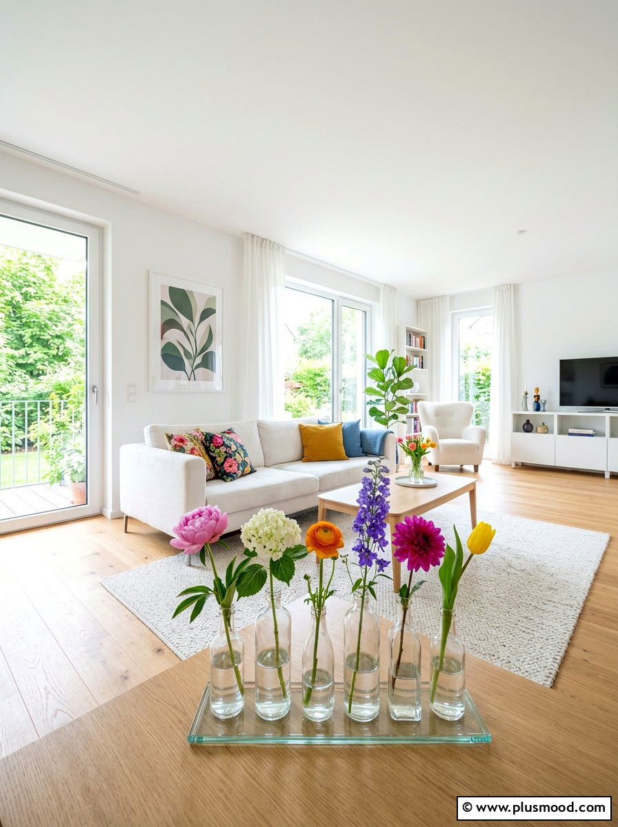 Glass Summer Centerpiece - 25 summer centerpiece ideas for living room